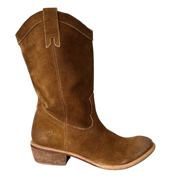 Bronx Ky-rie slouchy western Cowgirl boots in chestnut brown suede Size 10 - Picture 1 of 10